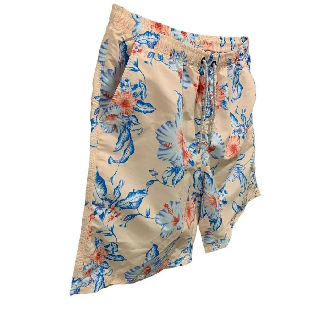 XL Prefer to Life Men's New Tropical Print Pull On Board Shorts Elastic Waist